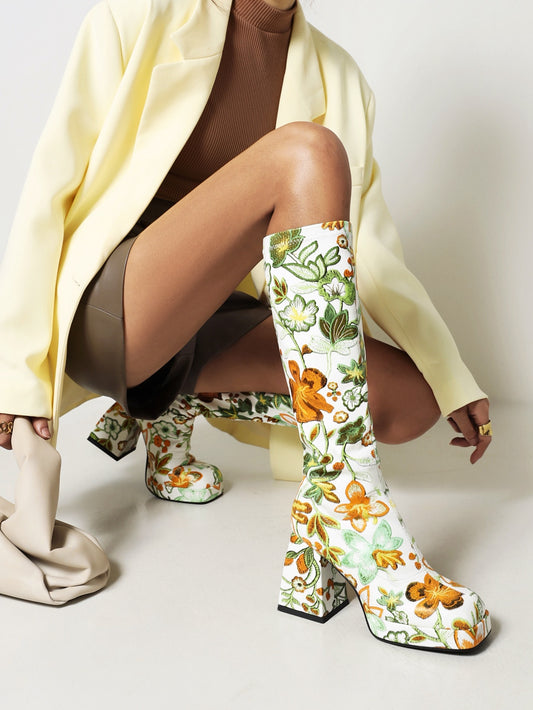 Leilani Floral Platform Boots