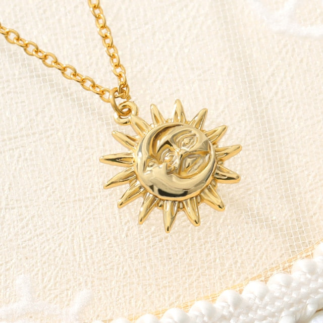 Vintage Sun and Moon Necklace