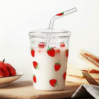 Strawberry Glass Water Pot/Mug - Sold Individually