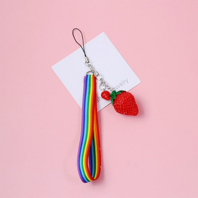 Rainbow Fruit Keychain Pendants