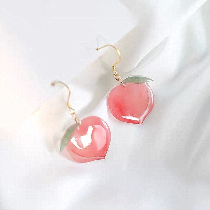 Pink Peach Drop Earrings