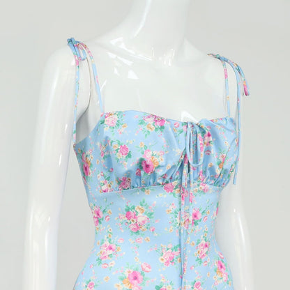 Chanelle Floral Dress in Baby Blue