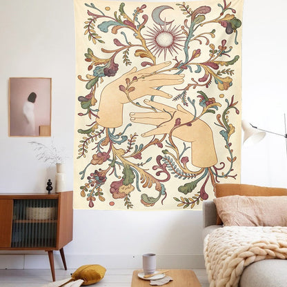 Sun and Moon Botanical Tapestry